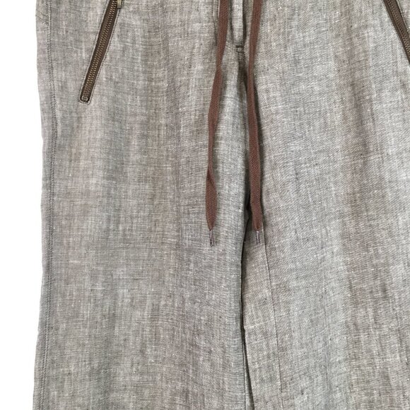 H & M Zippered Pockets Wide Leg Linen Pants Size 6 - Picture 3 of 11